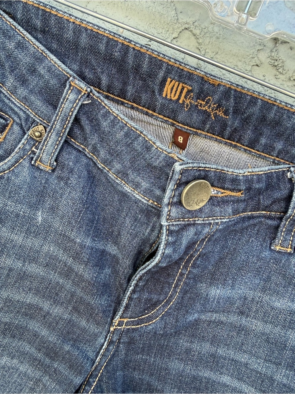 KUT from the Kloth Women’s Dark Blue Cotton Stretch Denim Bermuda Shorts 8 - Picture 3 of 6
